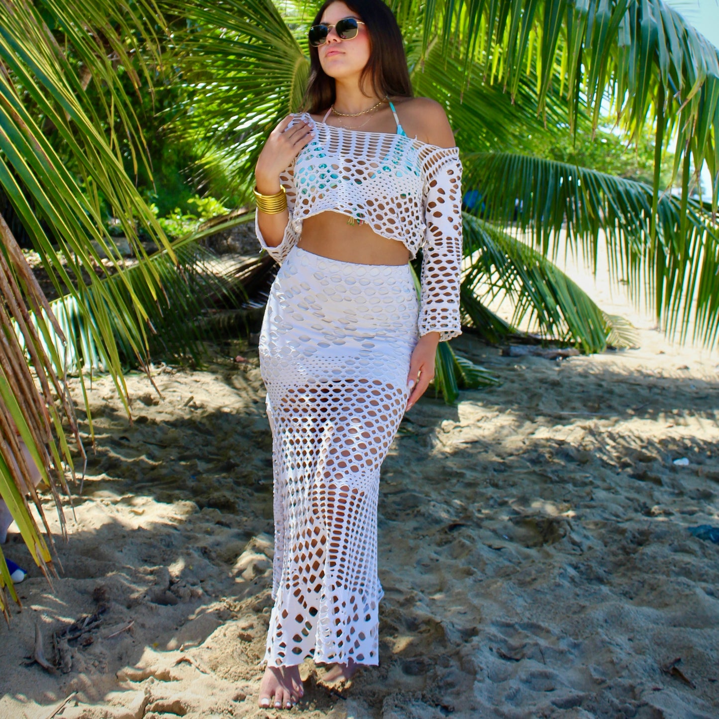 Dani Crop Mesh Coverup