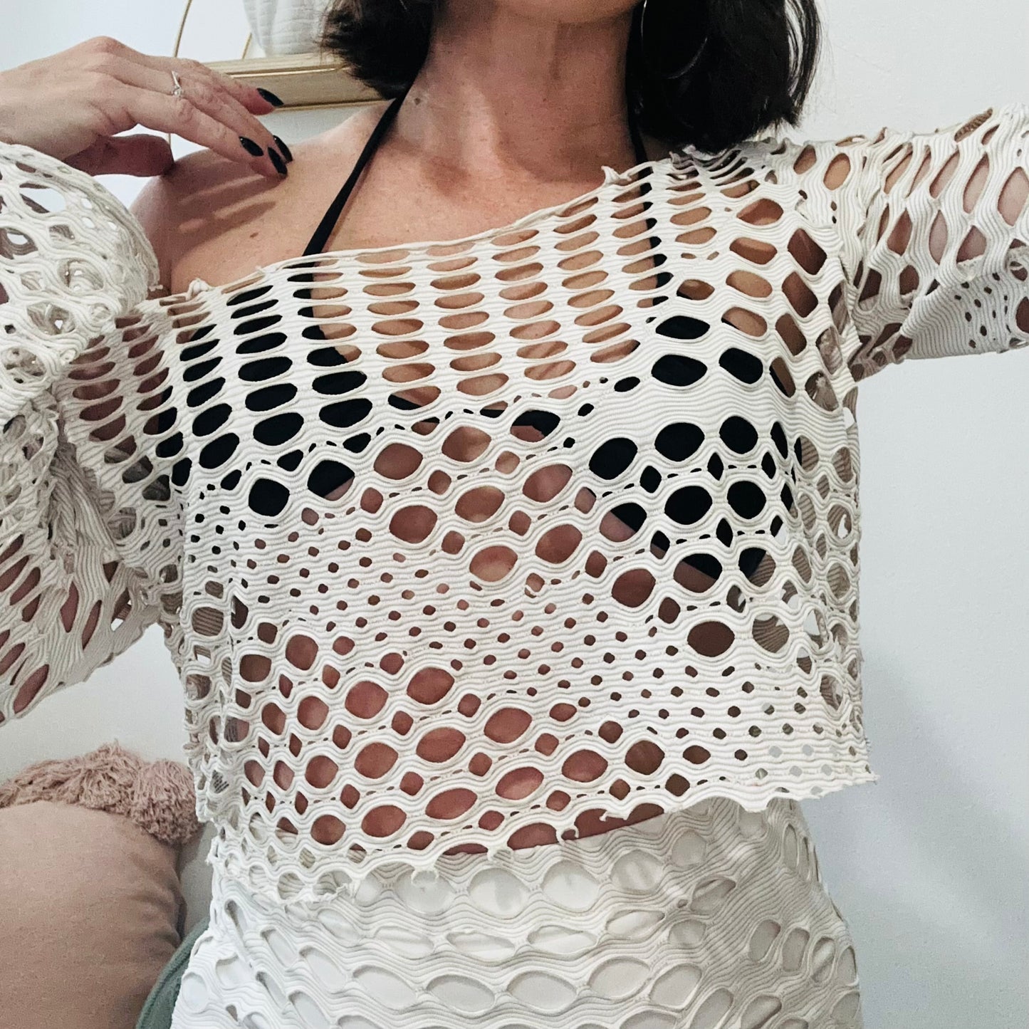 Dani Crop Mesh Coverup