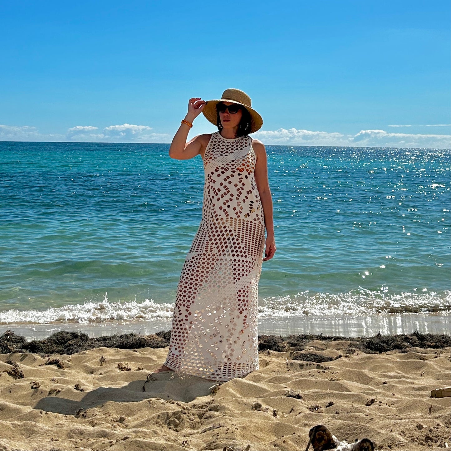 Sand Mesh Maxi Coverup